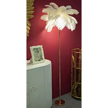 LAMPA STOJĄCA PALM BIAŁA 55X160 cm